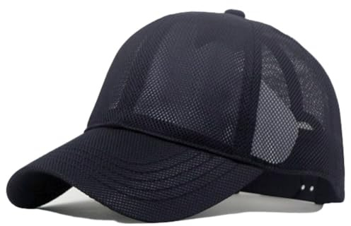 XXL Trucker Hat for Men - Full Mesh Baseball Cap - Oversize Adjustable Summer Big Head Hats 23.6-25.6 (UK, Alpha, One Size, Dark Blue)