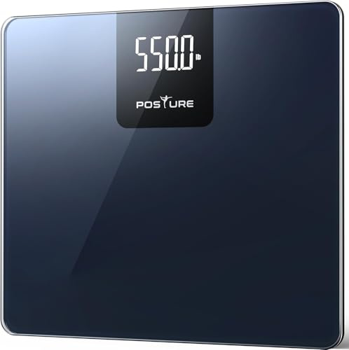 Posture 550lb Capacity Digital Bathroom Scale High Precision Body Weight Scale Extra Wide Platform Large LED Display, and Durable 8mm Tempered Glass Platform for Home