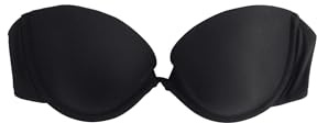 NEXT Femme Soutien-Gorge lissant sans Bretelles avec Dos Transparent Bonnets A-E Noir 90 E