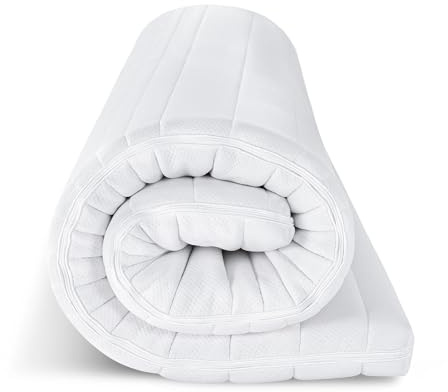 EGO HOME Madrassöverdrag 90 x 200 cm – 8 cm minnesskumbäddmadrass H2, mjuk, premium komfortbäddmadrass med avtagbart och tvättbart överdrag, andas – högkvalitativt madrasskydd för säng
