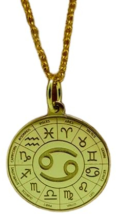 LKBEADS Collana in argento sterling 925 da 26 mm | catena da 18 pollici | ciondolo cancro | gioielli con segno zodiacale cancro | segno zodiacale astrologico | placcatura in oro | 00540
