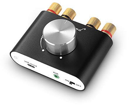 Nobsound Mini Bluetooth 5.0 Power Amplifier, Stereo Hi-Fi Digital Amp 2.0 Channel 50W×2 with AUX/USB/Bluetooth Input, Wireless Audio Receiver, PC Sound Card with Power Supply (Black)