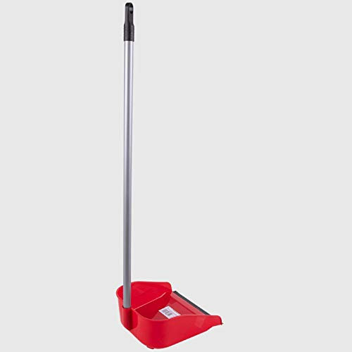 La Briantina Paletta Alzaimmondizia con Manico, Bordo in Gomma, Rossa, in Plastica