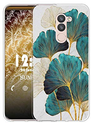 Sunrive Funda Compatible con Honor 6X, Silicona Slim Fit Gel Transparente Carcasa Case Bumper de Impactos y Anti-Arañazos Espalda Cover(Q Hoja)