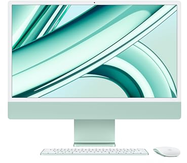 Apple 2023 iMac All-in-One Desktop-Computer mit M3 Chip: 8-Core CPU, 10-Core GPU, 24 4.5K Retina Display, 8 GB gemeinsamer Arbeitsspeicher, 512 GB SSD Speicher, passendes Zubehör. Grün