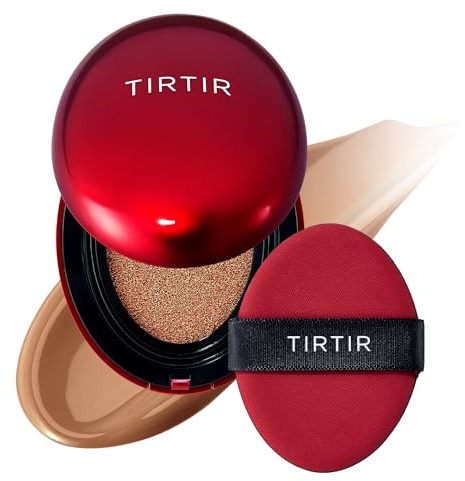 TIRTIR Mask Fit Red Cushion Foundation | Volle Deckkraft, Leicht & Hautnah, Satin Glow Finish | Koreanisches Cushion Make-up, Tattoo-Abdeckung, Aufbauend (0,63 Fl Oz), 37C Almond