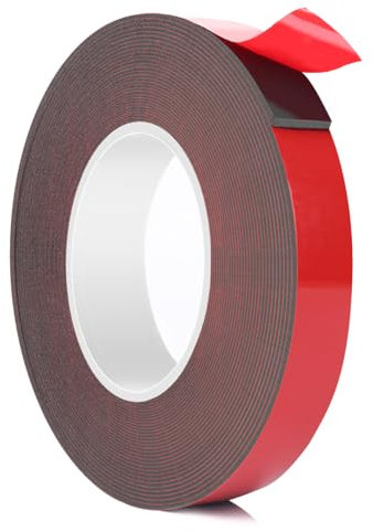 Rusoz Ruban Adhésif Double Face 10mm x 5m, Adhésif Acrylique Résistant à la Chaleur, Fixation Autocollante pour LED, Voiture, Moulure