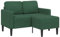 vidaXL 2er-Sofa mit Chaiselongue L-Form Dschungelgrün 125 cm Leinen, 2-Sitzer-Sofa für Schlafzimmer, Zweisitzer-Couch, 2-Sitzer-Sofa L-Form