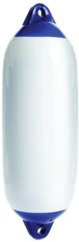 Majoni Star Standard Size 4 White With Blue Ends Boat Fender 24cm x 70cm Dock Mooring Protection