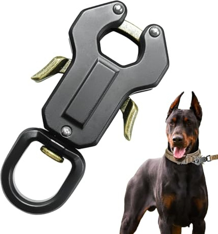 Mosquetón para Correa de Perro | Correa De Metal para Unir Collar con De Seguro - Hebilla De Seguridad con Cierre Rápido para Paseo Y Entrenamiento Diario