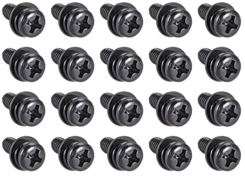 TA-VIGOR 20pcs M5 x 10mm Phillips Pan Head Machine Screws Bolts with Spring and Plain Washers, Carbon Steel Phillips Machine Screw for Heavy-duty Fastening