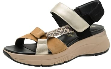 Tamaris Sandali da Donna Comfort Wedge/Plat Sand con Zeppa, Pettine Nero, 37 EU