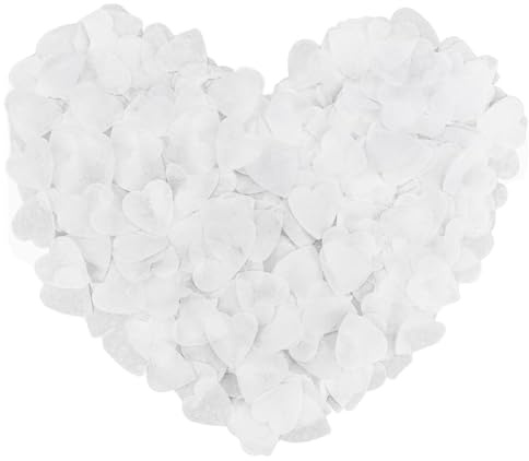 10000 Pieces Heart Shaped Biodegradable Confetti, White Confetti for Valentine's Day, Wedding Birthday Party Balloon Decoration Anniversary
