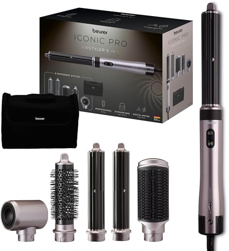 Beurer HT 110 Airstyler 5 in 1, Styler multifunzionale per capelli per boccoli, lisciatura e volume, styling delicato per tutti i tipi di capelli, ceramica-tormalina, tecnologia agli ioni, 5 accessori