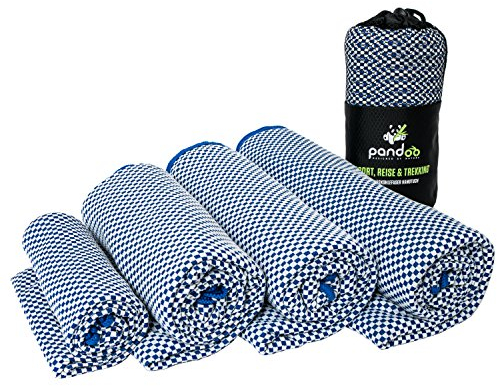 pandoo Bambus Reisehandtuch - Ultraleicht, extrem saugfähig, antibakteriell & schnelltrocknend | Besser als herkömmliche Mikrofaser | Sport-, Reise-, Trekking- & Badetuch