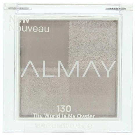 Almay Eyeshadow Palette, Longlasting Eye Makeup, Single Shade Eye Color in Matte, Metallic, Satin and Glitter Finish, Hypoallergenic, 130 The World Is My Oyster, 0.1 Oz