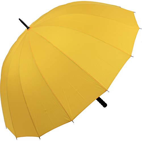 iX-brella - Leichter XXL Partnerschirm 16-teilig mit angenehmen Softgriff - Durchmesser 1,29 Meter (gelb)