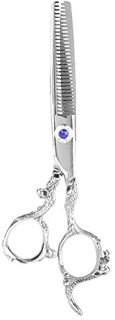 Forbici parrucchiere,taglio professionale,taglio assottigliamento dei capelli in acciaio inossidabile 6,9 pollici adatti famiglie/parrucchiere professionale(Forbici per denti d'argento)