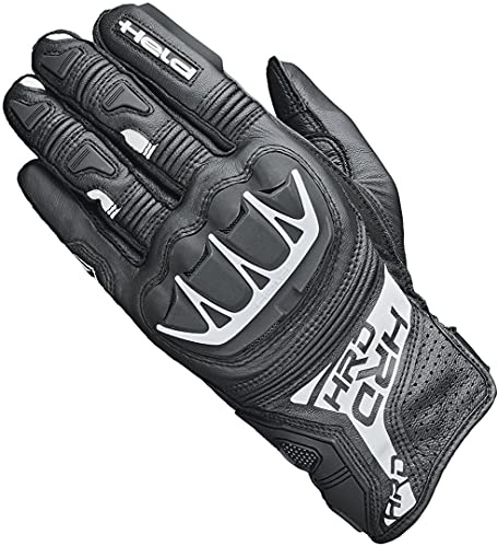 Held Motorradhandschuhe lang Motorrad Handschuh Kakuda Handschuh schwarz/weiß 8, Herren, Sportler, Ganzjährig, Leder
