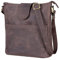 LEABAGS Leder Handtasche Damen I Premium Echtleder Umhängetasche I Damen Schultertasche I Damentasche I Tragetasche für Arbeit Uni Schule Freizeit I Größe L (31 x 29 x 13 cm) I Nature Dunkelbraun
