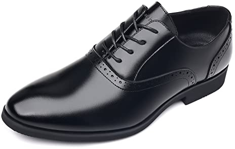 PPXID Homme Chaussures de Ville à Lacets en Cuir Derby Mariage Oxford Business Brogues -Noir 40