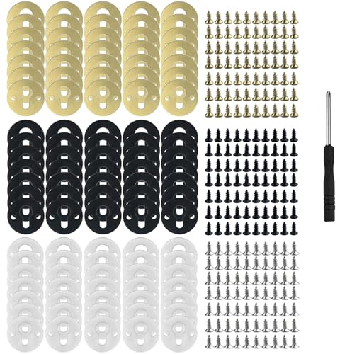 105 Pièces Cintres de Trou de Serrure, Crochet Cadre Attaches en Trou de Serrure avec 210 Vis, Metal étagère Suspension de Type à Double Trou en Vintage pour Accrocher Tableau Mur Cadre Photo Miroir