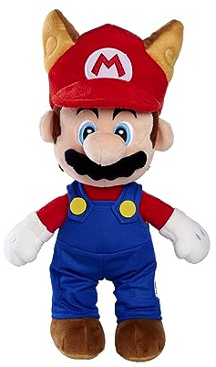 Simba 109231536 Super Mario Plüschfigur Waschbär-Mario (30 cm) - Super Mario Kuscheltier aus weichem Plüsch, Nintendo Spielzeug für Fans und Kinder ab den ersten Lebensmonaten