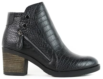 CHATTAWAK FEMME 12LIVORNONOIR39 BOOT COURTE CUIR CROCO NOIR 39