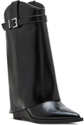 Madden Girl Damen Jjoe Mode-Stiefel, Schwarz glänzend, 41.5 EU