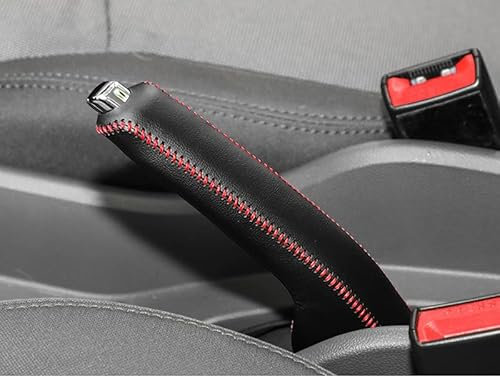 KGUXA Coche Empuñaduras para Frenos de Mano para Touareg III /(CR)/2019-present,Funda Mango de estacionamiento Funda Coche Accesorios,A/Blcakred