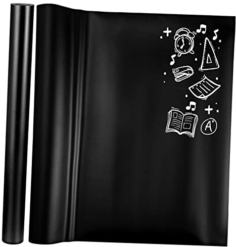 OSALADI 2 Pièces Film Adhésif Tableau Noir PVC Stickers Ardoise Autocollants Réutilisables pour École Bureau Maison Surface Lisse pour Craie Application Facile et Rapide