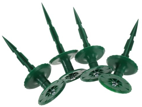 Hemobllo Clou Guide pour Tuyau de Jardin Double Disque Rotatif à 360° Vert Installation Facile en Plastique 4 Pièces pour Plates-bandes et Allées de Jardin