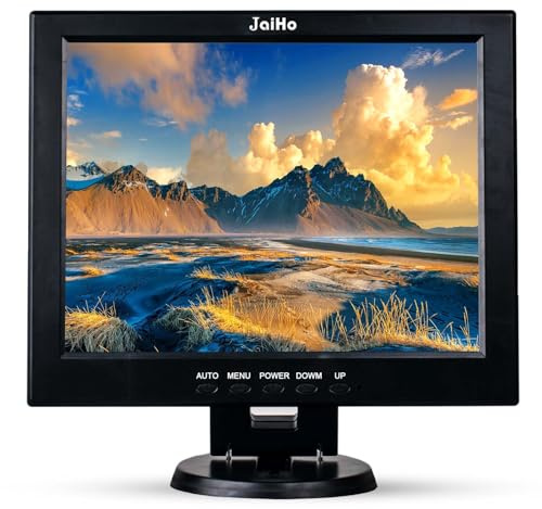 JaiHo Monitor CCTV de 12 Pulgadas 800x600 4:3 Pantalla TFT LCD Pequeña Seguridad Monitor con HDMI/VGA/BNC/AV para PC Raspberry Pi CCTV Home Security Cámara STB Pantalla de Ordenador