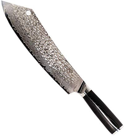 Totiko Japan Knives, Coltello da Cucina Giapponese Professionale per Carne, Barbecue SCIMITARRA Special MARTELLATO Musashi Lama 24 CM - 10 inch - Scatola a Chiusura Magnetica Inclusa