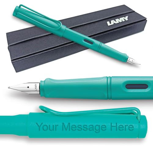 Lamy Safari Fountain Pen Candy Aquamarine-Turquoise 2020 limited edition + FREE Engraving +gift box (Extra fine nib)