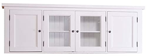 Casa Padrino Landhausstil Küchenhängeschrank/Oberschrank Weiß 192 x 31 x H. 65 cm - Küchenschrank mit 4 Türen