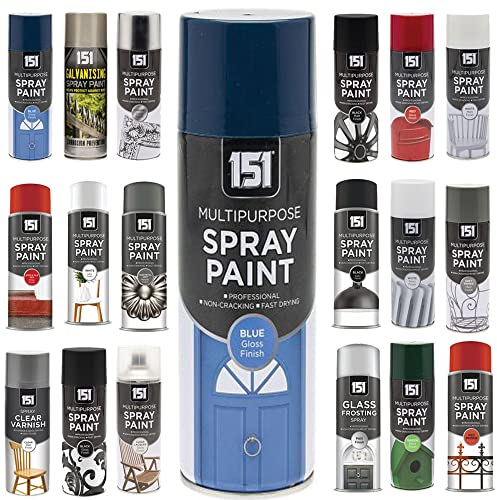 Multi-Purpose Blue Gloss Spray Paint 400ml, Professional Quality Aerosol cans spray for All-Purpose, Interior Exterior & Household for Metal, Wood, Ceramics, Plastic, Walls with Perfect Finish