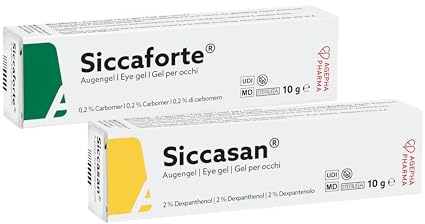 Siccasan & Siccaforte Kombipackung | Augengel für trockene Augen | Intensiv-Gel für trockene Augen mit Carbomer & Dexpanthenol für die Anwendung tagsüber & nachts | Hornhautgel & Augenbefeuchter