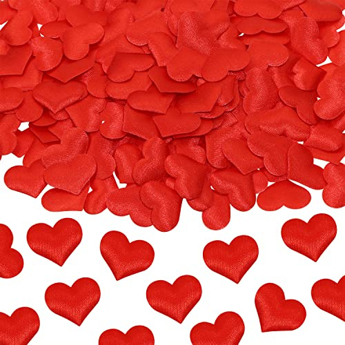 ONLYKXY 200Pcs Sponge Confetti Flower Decor Heart Shape Petals Table Wedding Decoration Glitter Scatter for Wedding Party Valentine's Day Scatter Ponge Petal Confetti (Red)