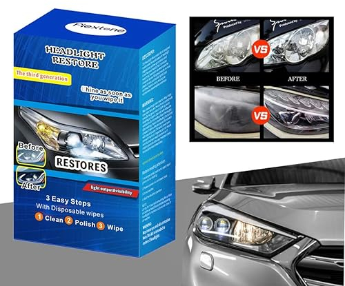 Plextone Kit di ripristino dei fari Fari e fanali Posteriori Facili da ripristinare, sbiaditi e scoloriti