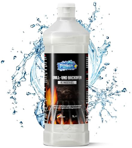 PURGE Backofenreiniger & Grillreiniger | Gel Extra Stark | Reiniger für Grillrost Backofen Gasgrill | Reinigung Ofenreiniger Rauch-Harzentferner Krustenentferner Pflegespray | Clean Oven & Grill