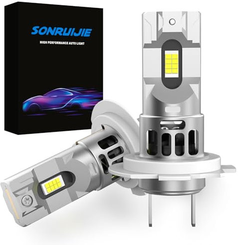 SONRUIJIE Lampadina H7 LED Canbus 100W 16000LM, 6000K 400% brillante,1: 1 mini design, Plug & Play,Ricambio Alogena e kit Xenon,Funziona Sia Per Con Lenticolari Che Senza Lenticolari,2pezzi