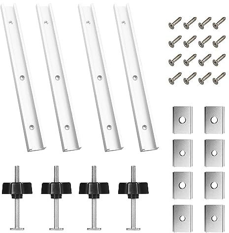 2 Pièces 400 mm Rail de Guidage en T Aluminium avec Écrou Coulissant M6 et M8, Woodworking Alliage D'aluminium Rail Bar Slider Woodworking T-Slot Mitre Track Fente De Montage De Gabarit avec Vis