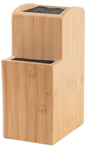 Vencier Universal Bamboo Knife Block – Slotted Kitchen Knife Holder with Secure Fibre Rods | Organiser Stand for All Knife Sizes