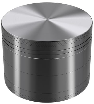 KitchenBoss Grinder Metall Klein Grinder 4 Teilig Crusher 4.9cm mit Reinigungswerkzeugen für Spice, Gewürze(Nickel-Schwarz)