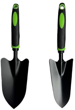 Srvauyea 2 Piezas Jardineria Pala Pequeña, Pala de Mano Jardineria, Jardineria Pala de Jardín de Acero, Paleta para Plantas, Jardineria Herramientas para Plantar, Trasplantar, Desmalezar, Escarificar