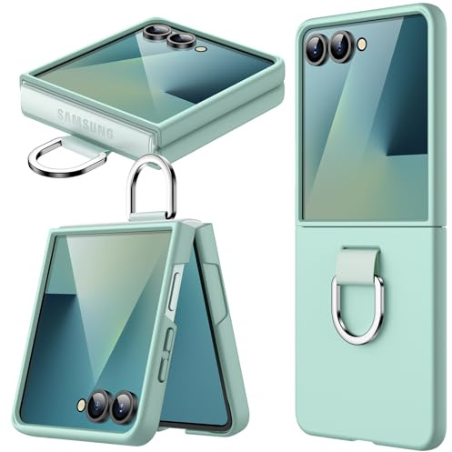 JETech Funda con Anillo para Samsung Galaxy Z Flip 7, Verde Menta