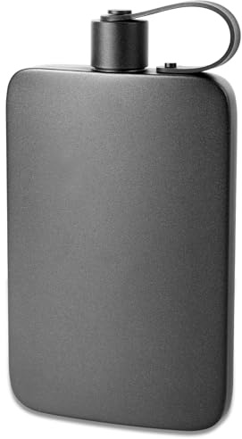 Flat Water Bottle 500ML, Stainless Steel Drinks Bottle, Slim Travel Sports Water Bottles with Integrated Cap Design, Girls Boys Small Waterbottle Leak-Proof & Bpa-Free for Gym,Cycling, Office, Outdoor