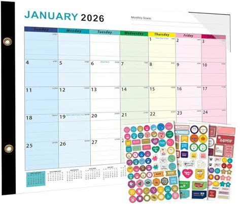 Calendario mensual borrable en | Jan 2026-Jun 2027 Pizarra Blanca Calendario de Pared Calendario Mensual - Organización Marcador Grande Borrable para el hogar, cocina, oficina, sala de estar