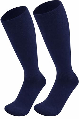 reshmena® Bambini Calcio Calze Bambini Hockey Sport Ginocchio Calze Juniors Ginocchio Alto Calzini Sport All'aperto Calcio Calzini Ragazzi Rugby Calzini, Navy (1 paio), 11-15 Years